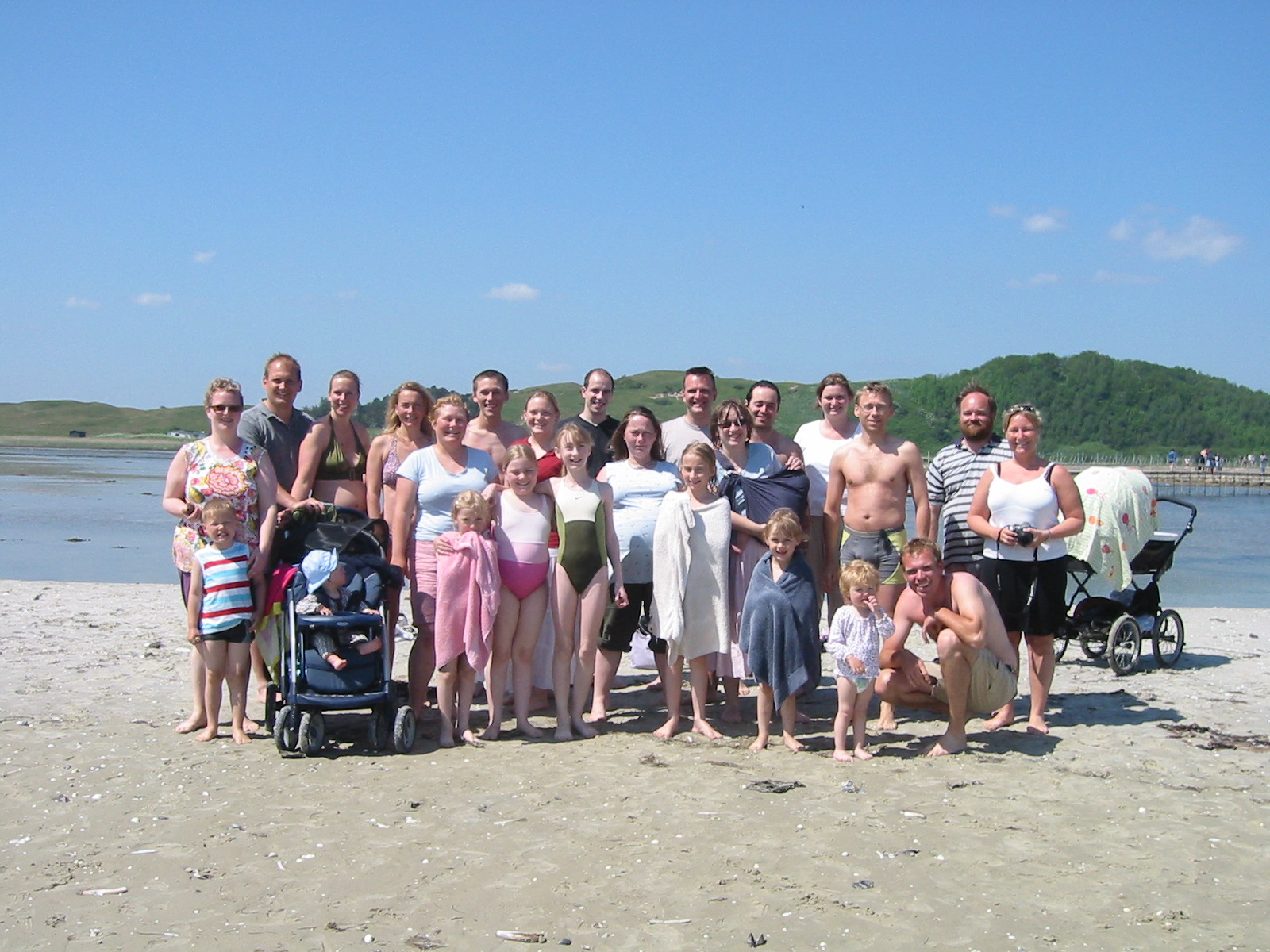 Gruppe foto på stranden